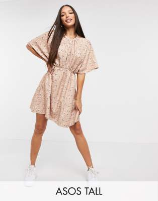 asos white wrap textured smock dress