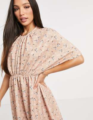 asos white wrap textured smock dress