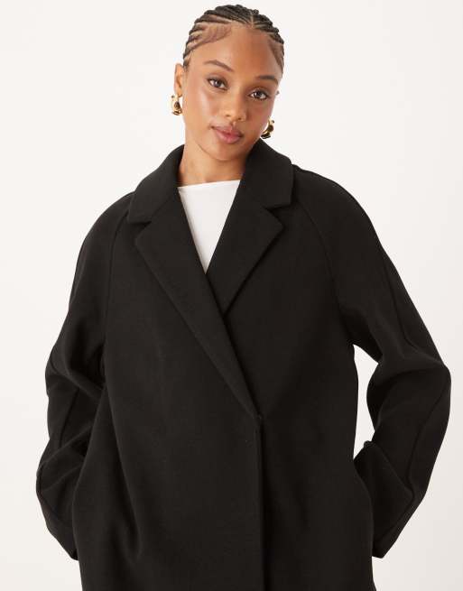 ASOS DESIGN Tall throw on overcoat in black