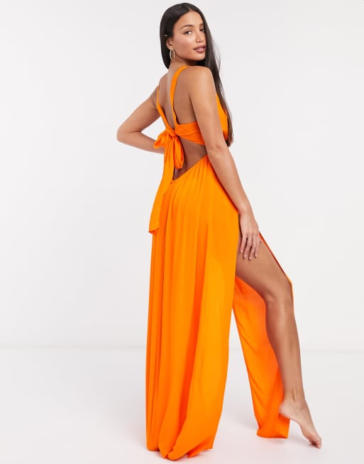 Asos orange hotsell maxi dress