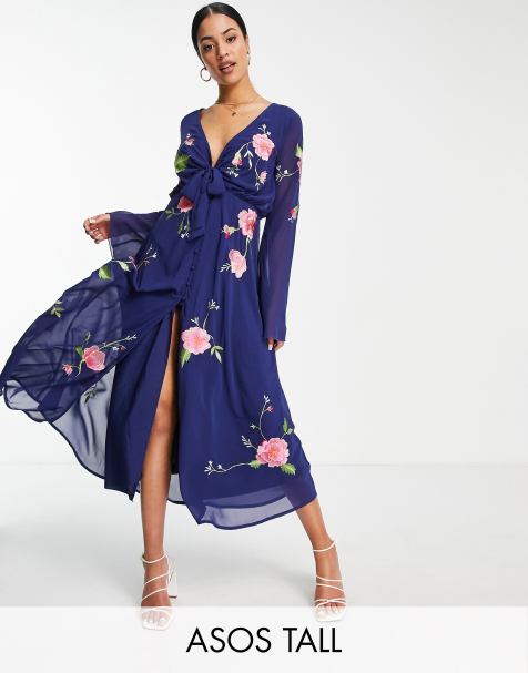 Navy floral summer on sale dress