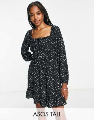 black and white pokadot dress