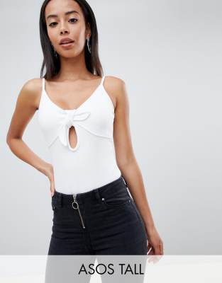 ASOS DESIGN Tall - Body à bretelles noué devant - Blanc
