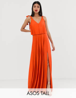 asos design one shoulder pleated crop top maxi dress