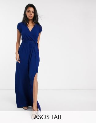 asos navy blue maxi dress