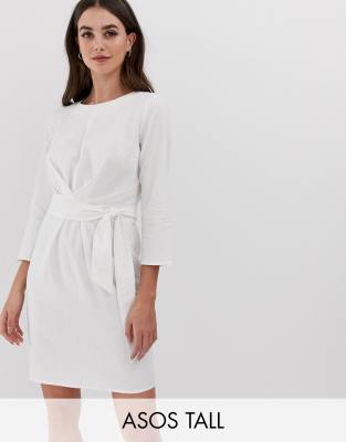 asos design tie wrap around mini dress