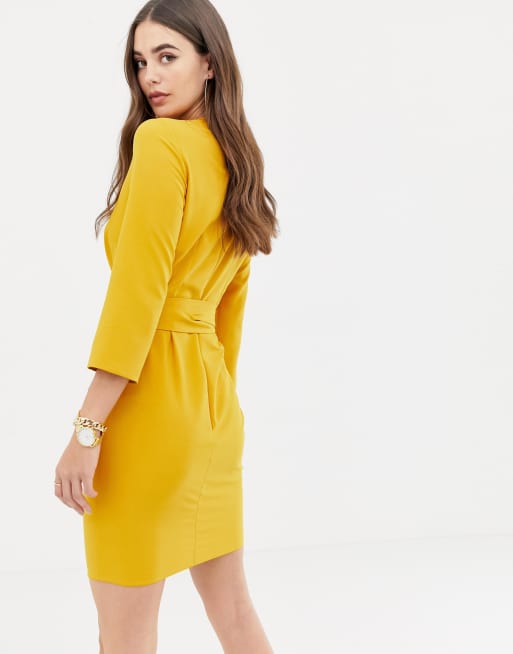 Asos design tie outlet wrap around mini dress