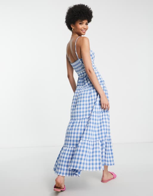 Blue cheap gingham sundress