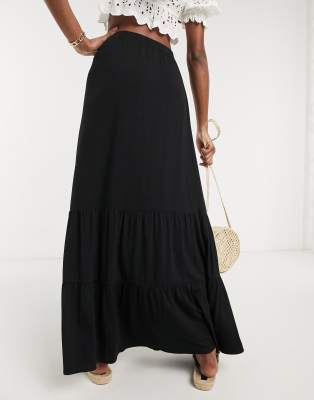 asos long black skirt