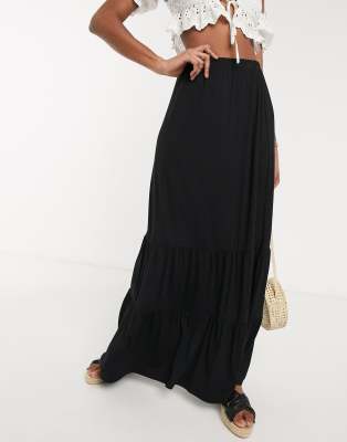 asos long black skirt