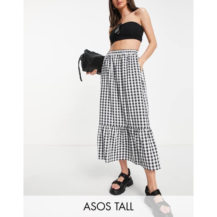 Asos tiered shop midi skirt