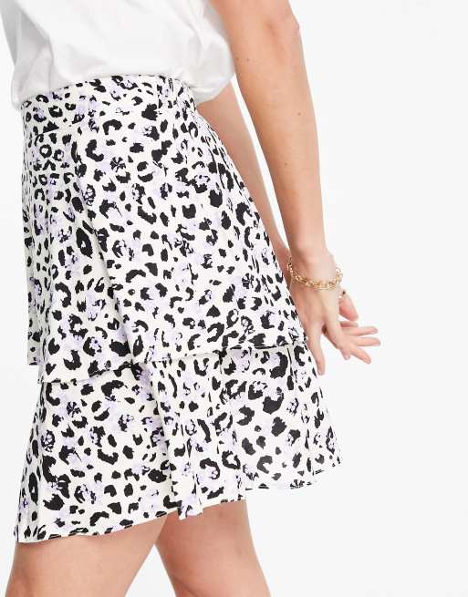 ASOS DESIGN Tall tiered mini skirt in animal floral print