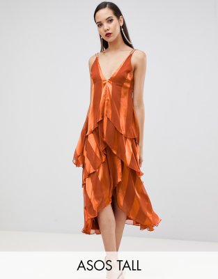 asos burnt orange dress