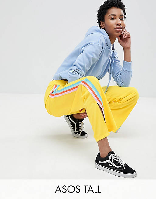 ASOS DESIGN Tall Trackpants with Rainbow Side Stripe and Vent Detail | ASOS