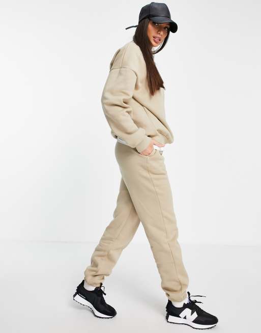 ASOS DESIGN Tall tracksuit ultimate sweat / jogger in neutral