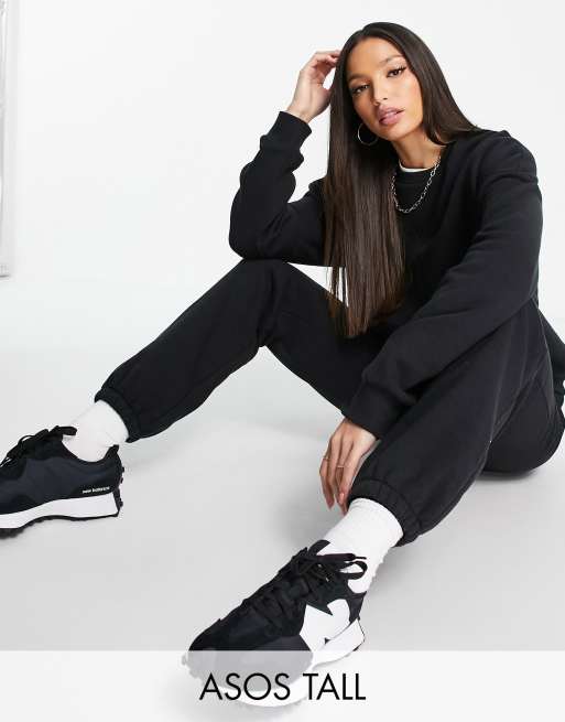 ASOS DESIGN Tall tracksuit ultimate sweat trackies in black ASOS