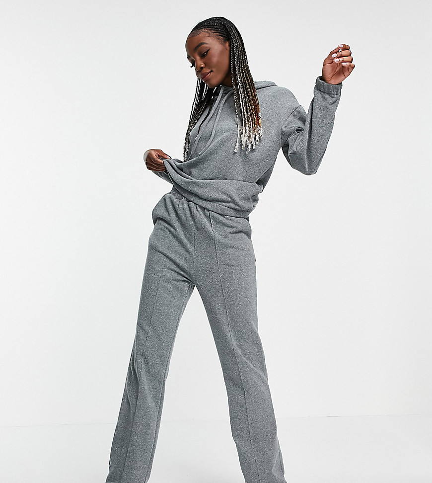 ASOS DESIGN Tall tracksuit with hoodie and straight leg sweatpants in charcoal-Grey