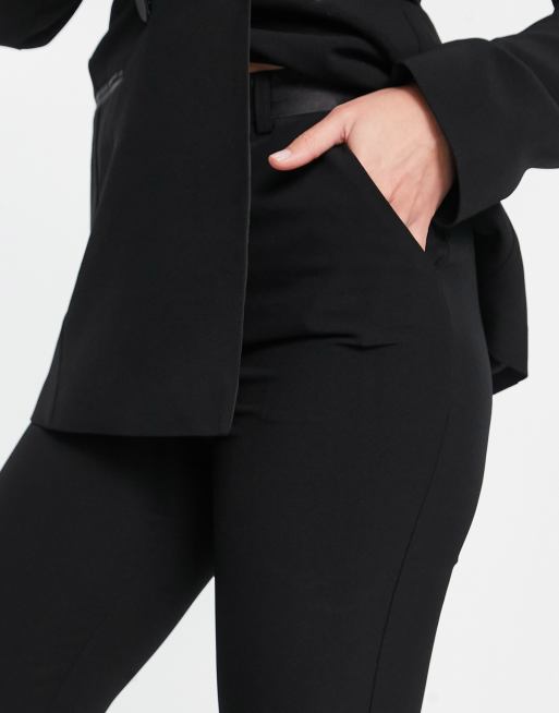 ASOS DESIGN Tall tux cigarette suit trouser in black , 3 of 4