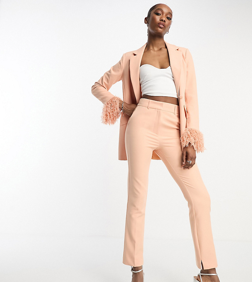 Asos Tall Asos Design Tall Tuxedo Slim Cigarette Suit Pants In Apricot-no Color