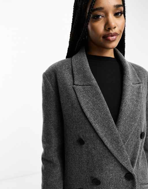 ASOS DESIGN Tall twill dad coat in school gray