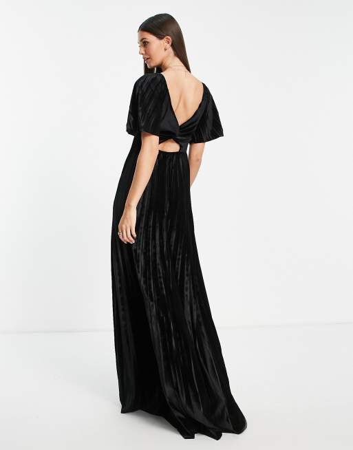 Asos pleated velvet dress best sale