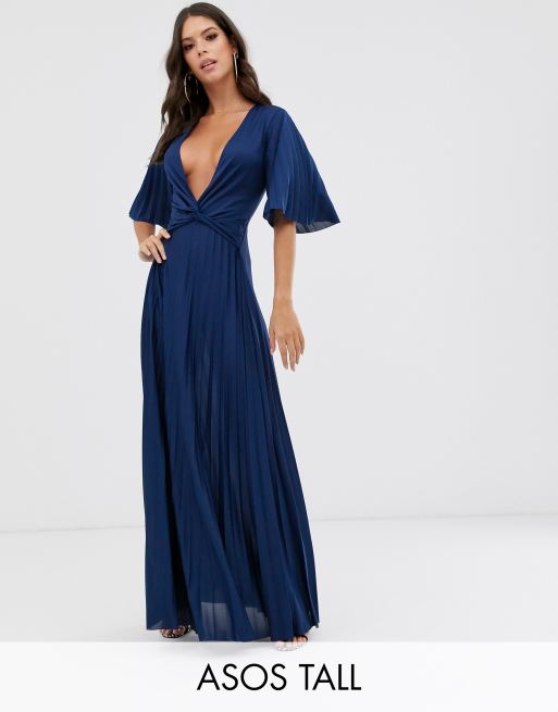 ASOS DESIGN Tall twist detail pleated kimono maxi dress | ASOS