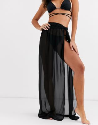 black maxi beach skirt