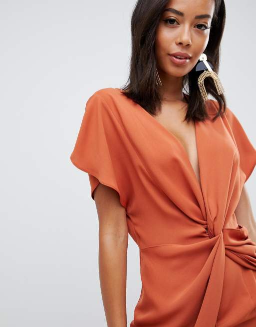 Asos orange 2024 kimono dress