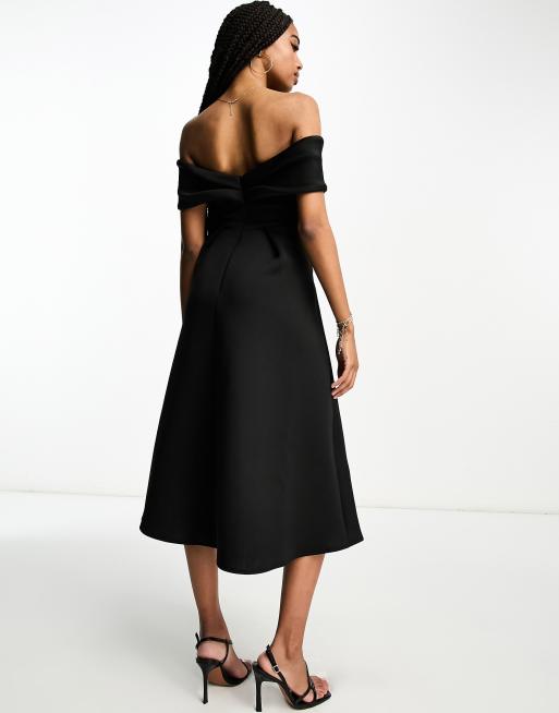 Off shoulder 2025 midi dress formal