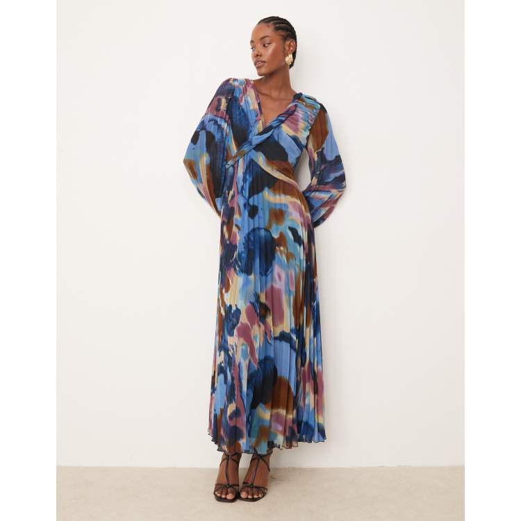 knee length dresses for ladies Rent ASOS DESIGN Velvet Twist Front Draped Bandeau Midi Dress In Dark Grey