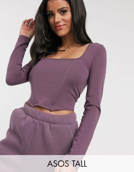 New Look Knit Corset Long Sleeved Top In Lilac ASOS, 53% OFF