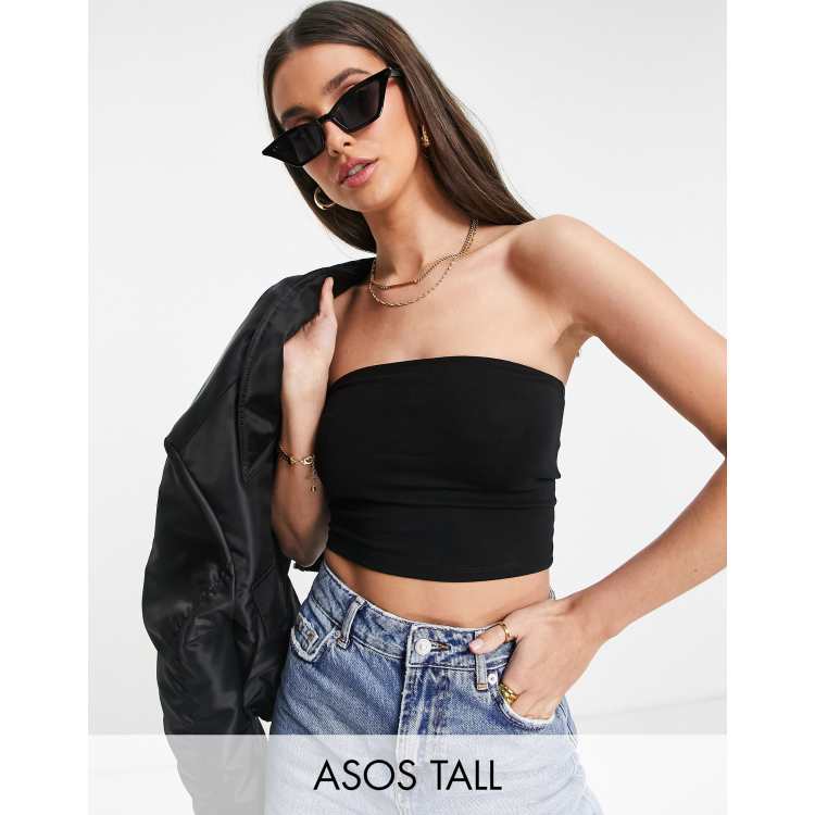 ASOS DESIGN Tall ultimate bandeau crop top in white