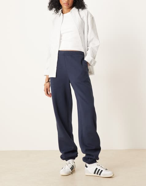 ASOS DESIGN Tall - Ultimate - Brushback joggingbroek met aansluitende boorden in marineblauw - view 1