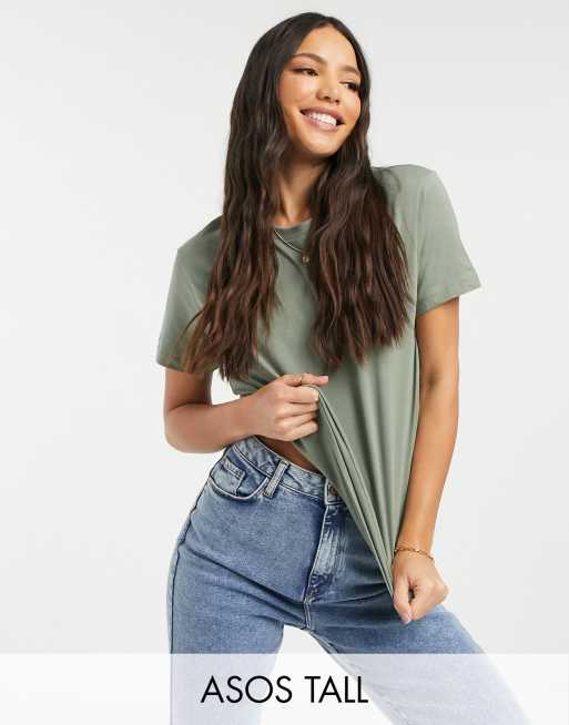 ASOS DESIGN Tall ultimate cotton t-shirt with crew neck in khaki - MGREEN