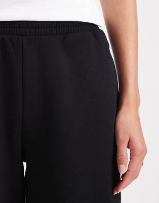 Asos Tall Asos Design Tall Ultimate Cuffed Brushback Sweatpants In Black