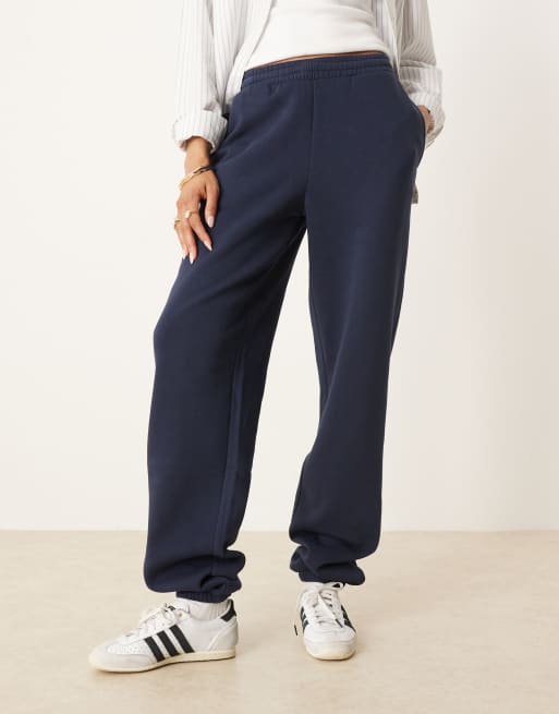 ASOS DESIGN Tall ultimate cuffed brushback sweatpants in navy