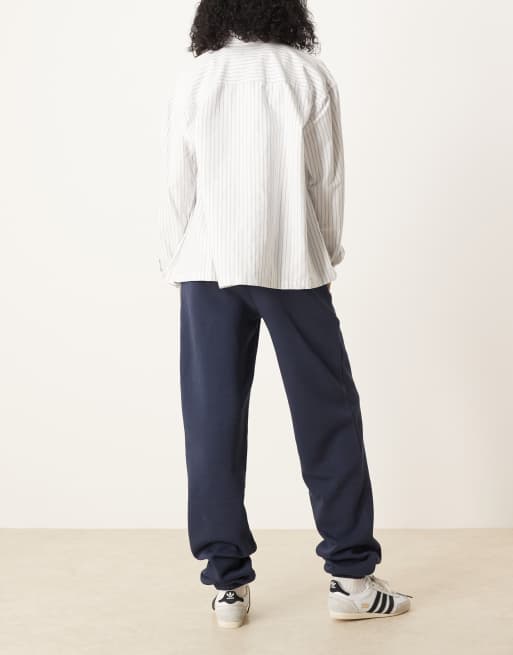 ASOS DESIGN Tall ultimate cuffed brushback sweatpants in navy