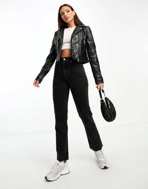 Asos tall leather fashion jacket