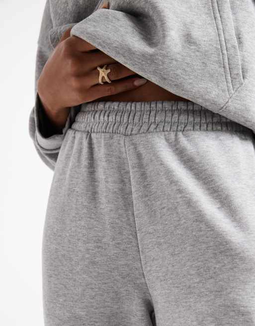 ASOS DESIGN Tall - Ultimate - Gråmelerede joggingbukser med tætsiddende buksekanter og børstet inderside, 3 af 5