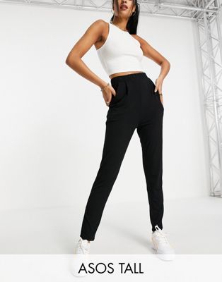 ASOS DESIGN Tall ultimate jersey peg trousers in black - ASOS Price Checker