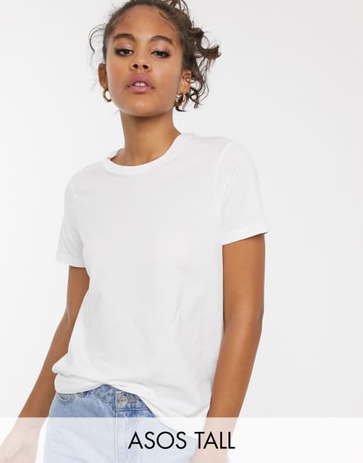 ASOS DESIGN Tall - Ultimate - Katoenen T-shirt met ronde hals in wit - WHITE