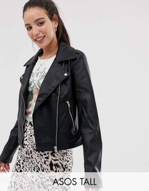 ASOS DESIGN Tall ultimate leather look biker jacket | ASOS