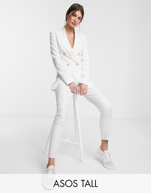 ASOS DESIGN Tall ultimate linen cigarette suit trousers