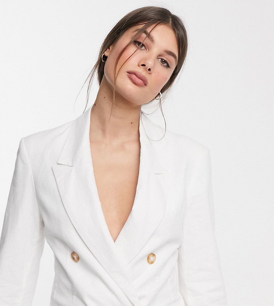 ASOS DESIGN Tall ultimate linen suit blazer-White