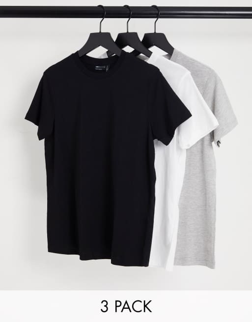 ASOS DESIGN Tall - Ultimate - Pakke med 3 par T-shirts med rund hals i bomuldsblanding - SPAR