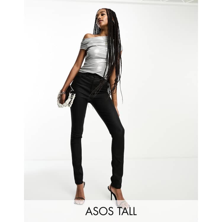 ASOS Collection Asos Green Coated Coloured Skinny Jeans