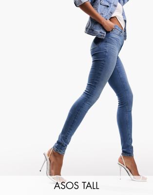 ASOS DESIGN Tall - Ultimate - Skinny-Jeans in Mittelblau