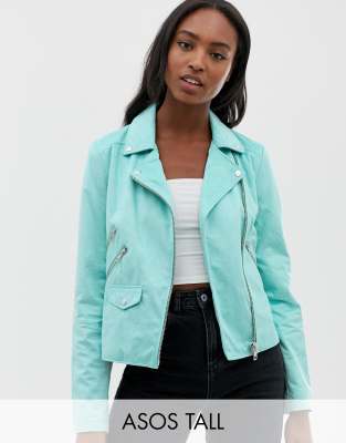 asos tall leather jacket