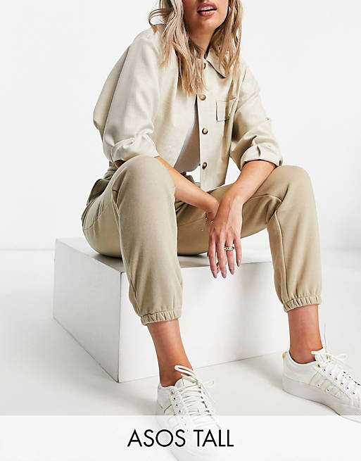 ASOS DESIGN Tall ultimate sweatpants in neutral