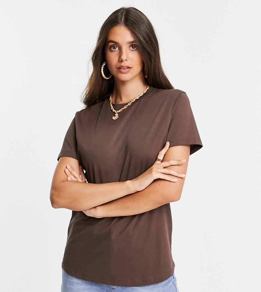 ASOS DESIGN Tall ultimate t-shirt with crew neck in cotton blend in brown